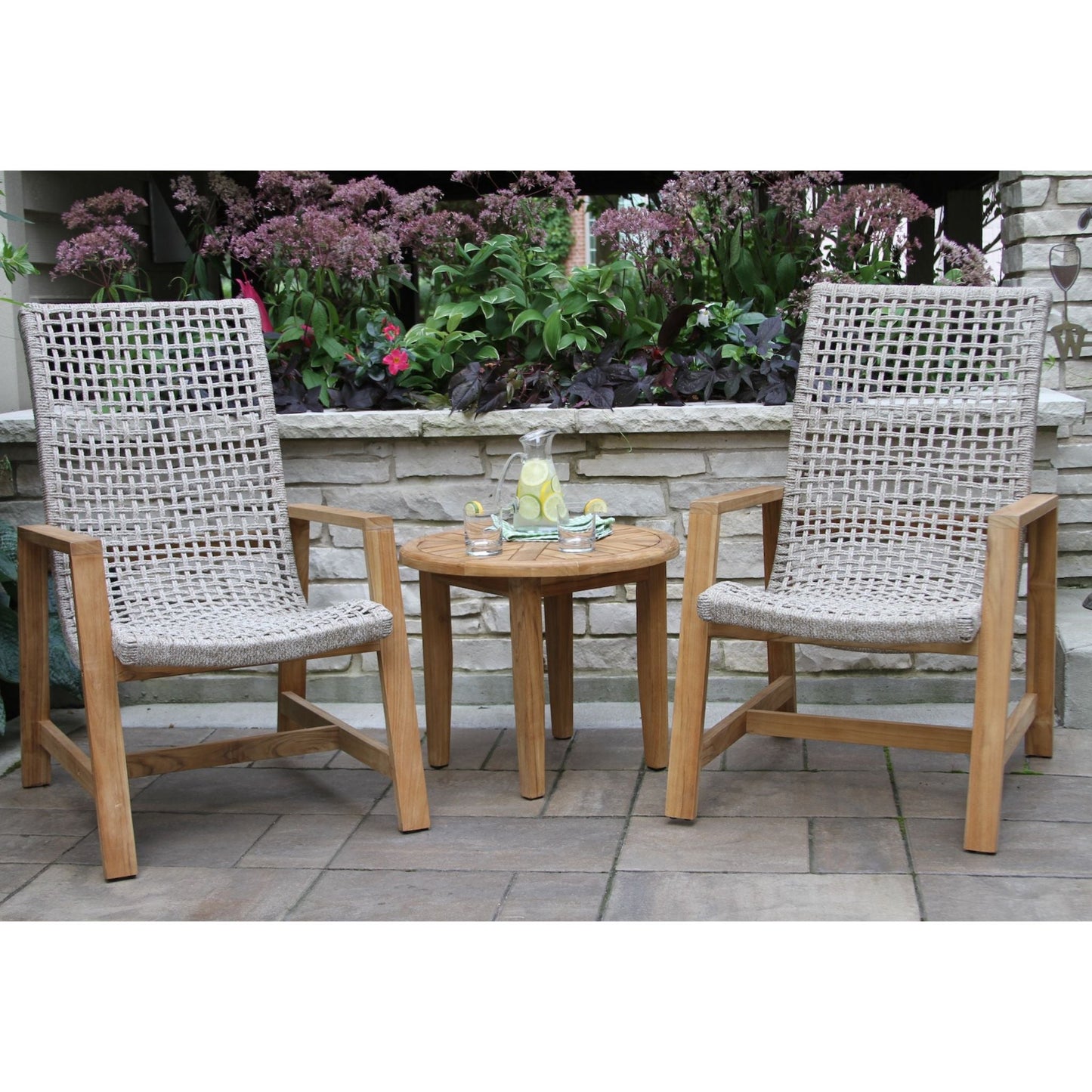 Teak & Rope Basket Loungers (Sold as Pair) - #shop_name Outdoor Chair