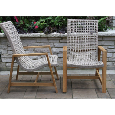 Teak & Rope Basket Loungers (Sold as Pair)