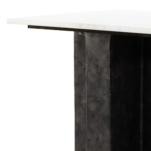 Terrell End Table - Polished White Marble - #shop_name Side & End Tables
