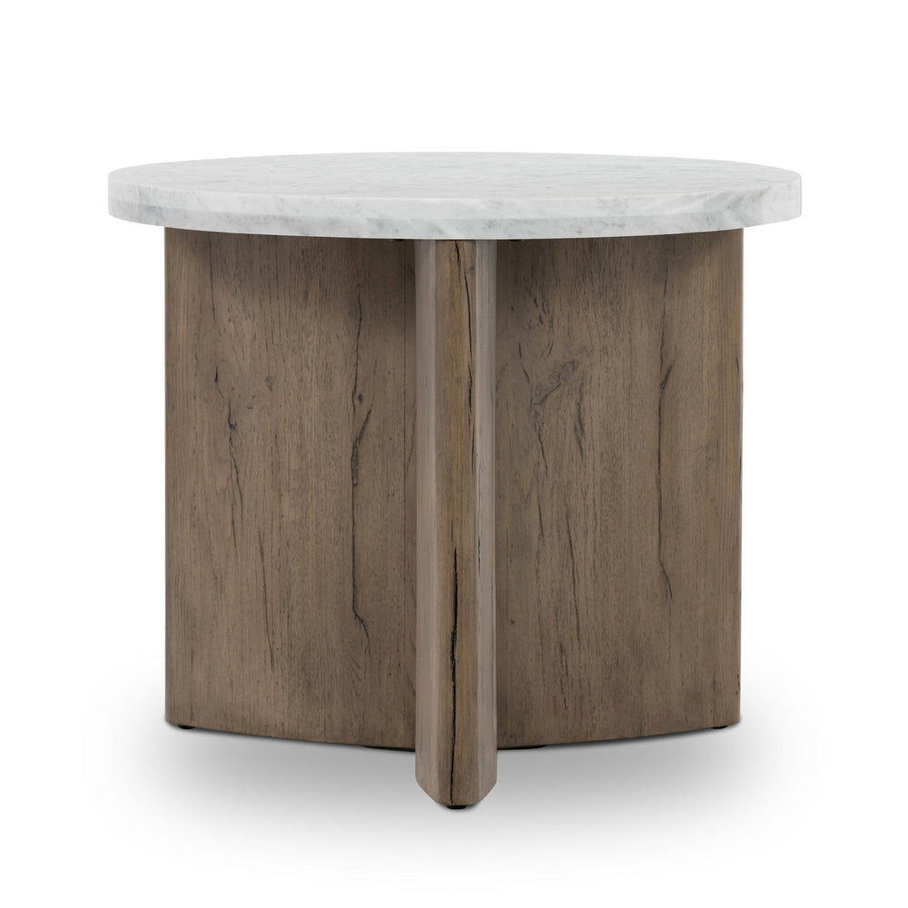 Toli End Table - Italian White Marble - #shop_name Side & End Tables