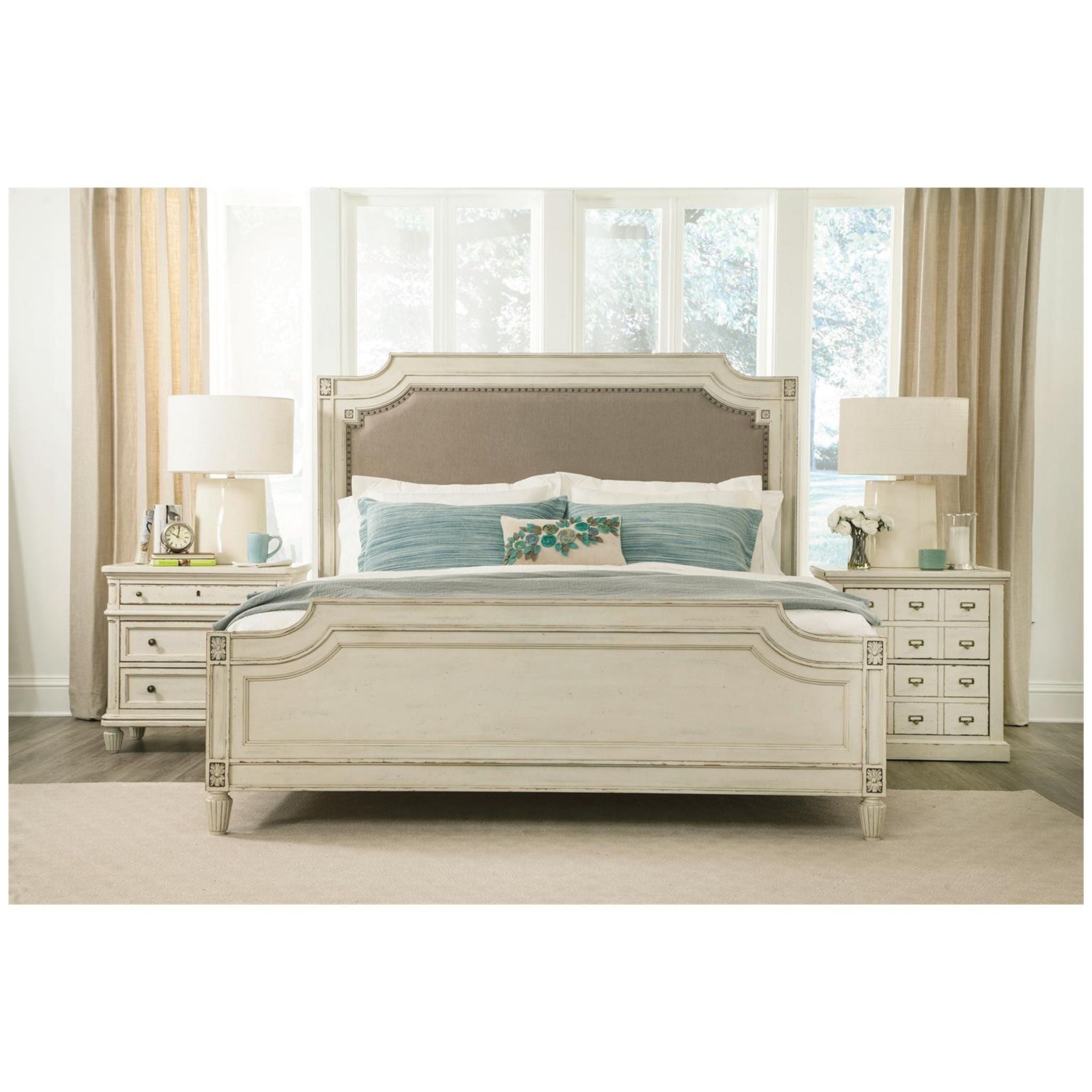 Upholstered Carved King Bed - Thumbnail 2