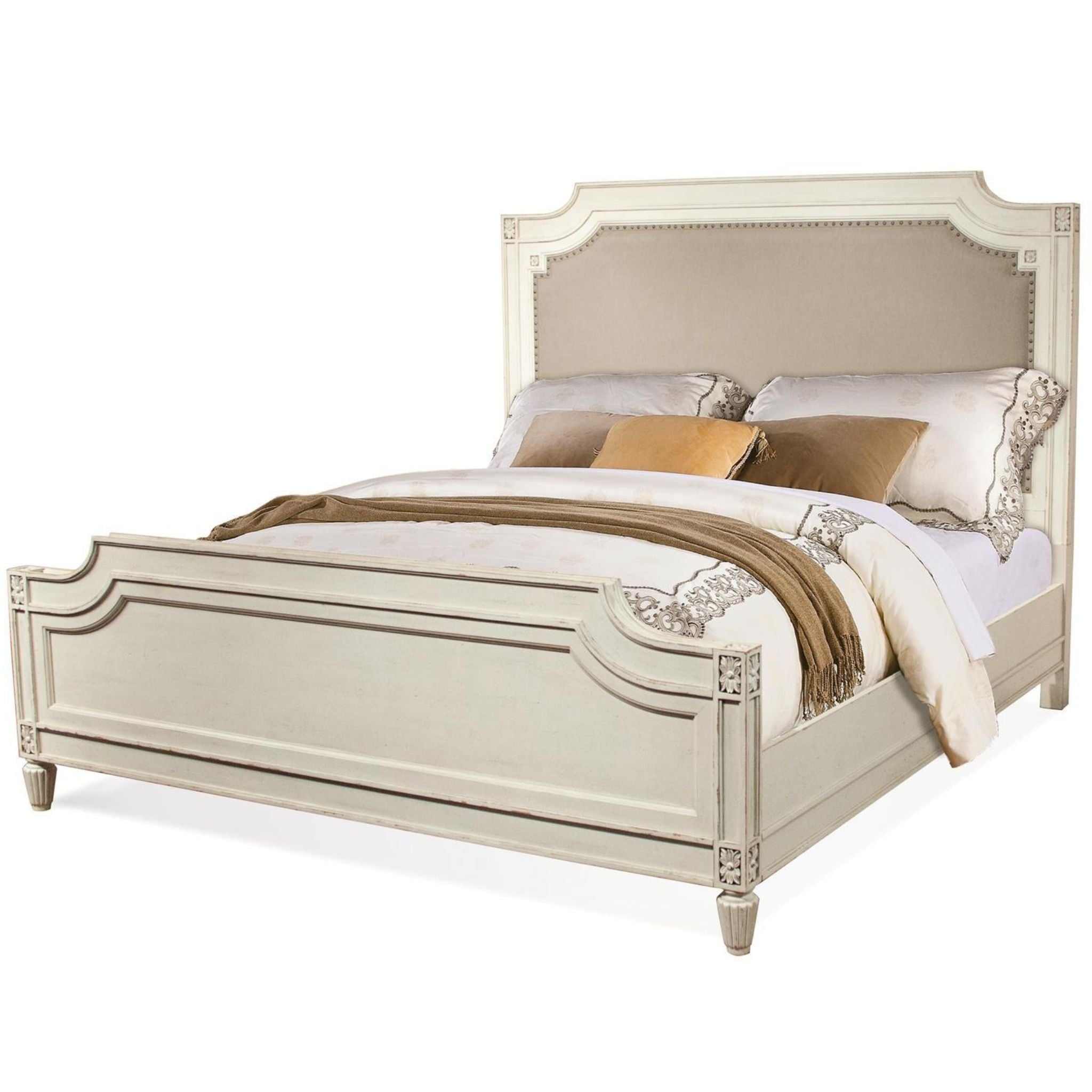 Upholstered Carved King Bed