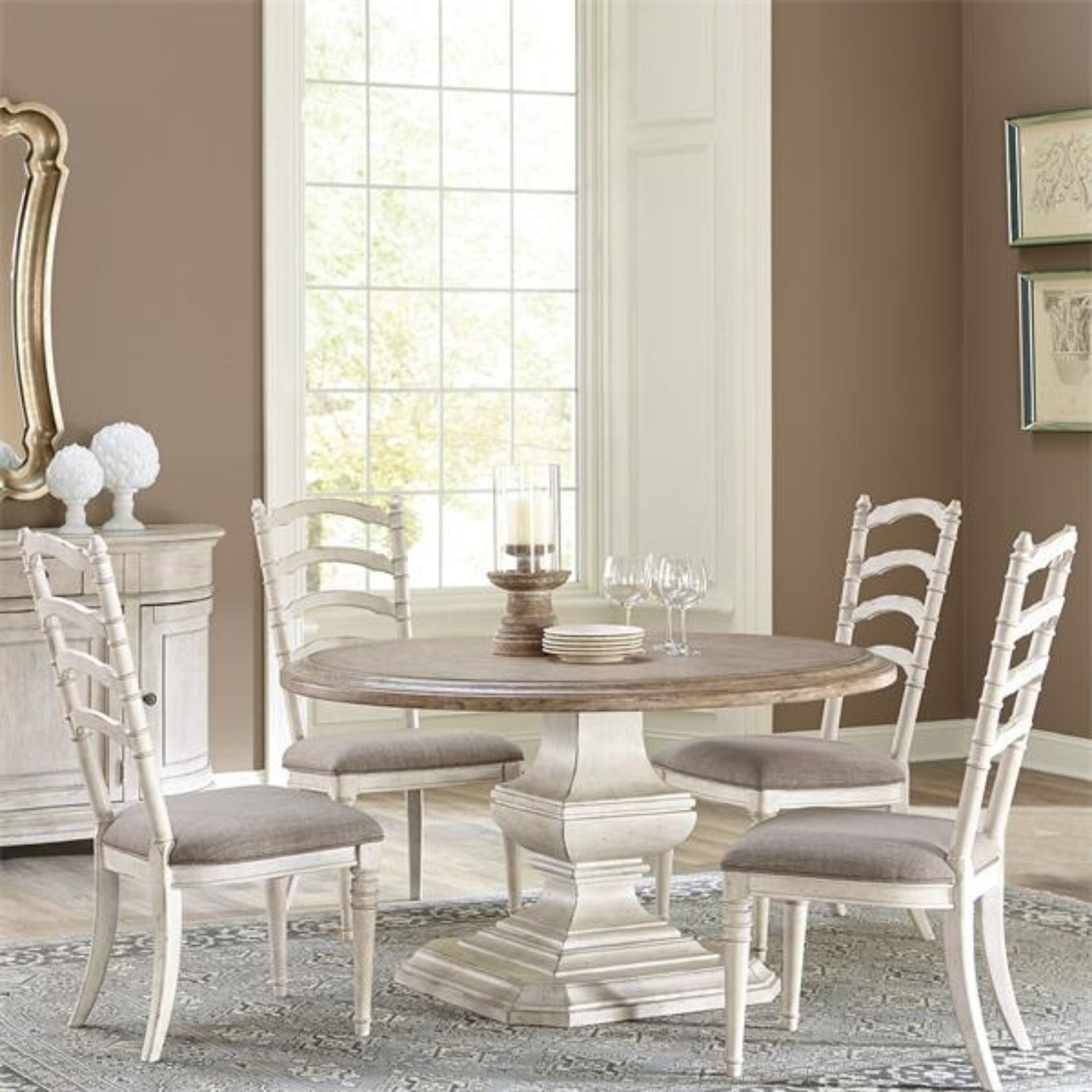 Upholstered Ladderback Side Chair - Thumbnail 2