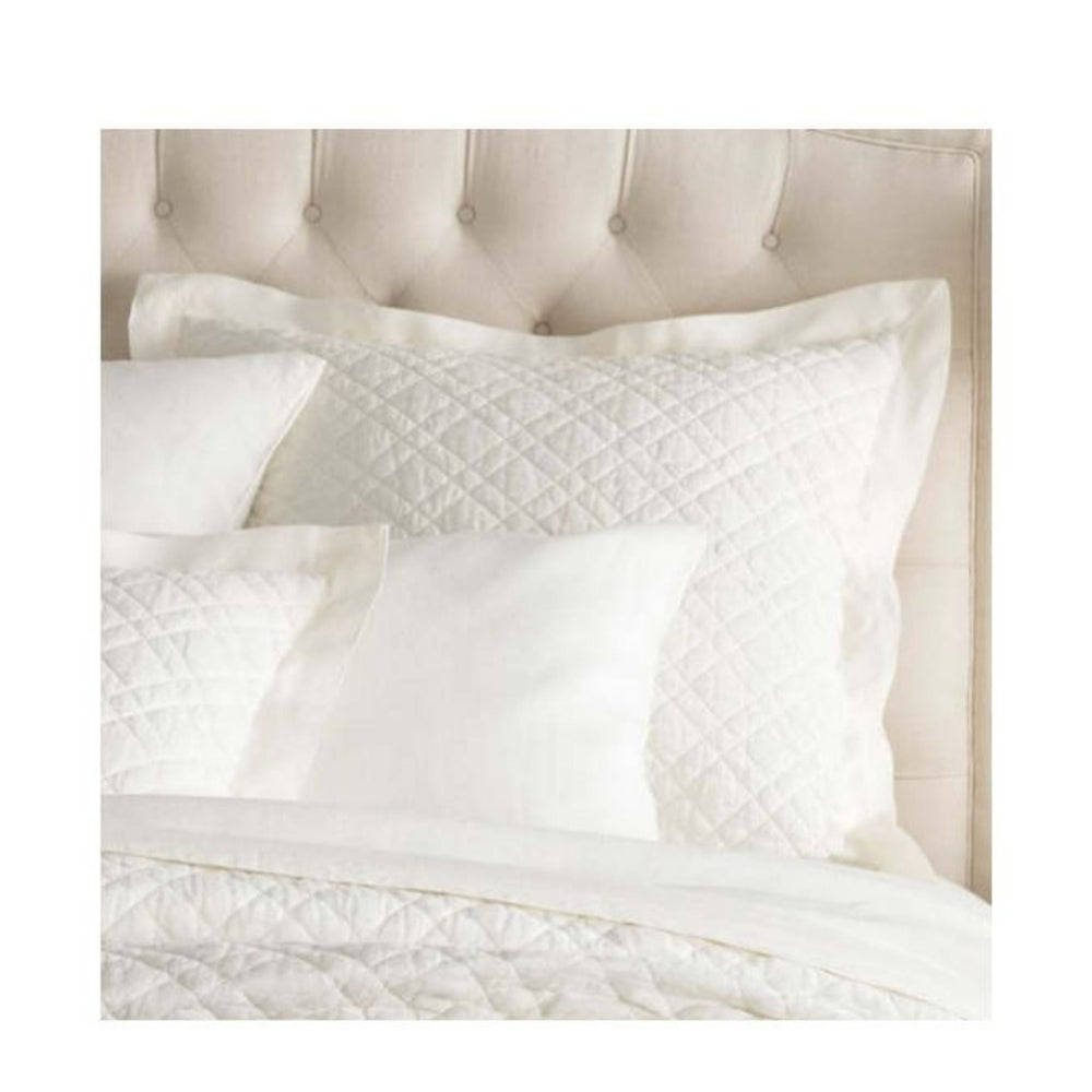 Washed Linen Quilted Euro Sham - #shop_name Pillow