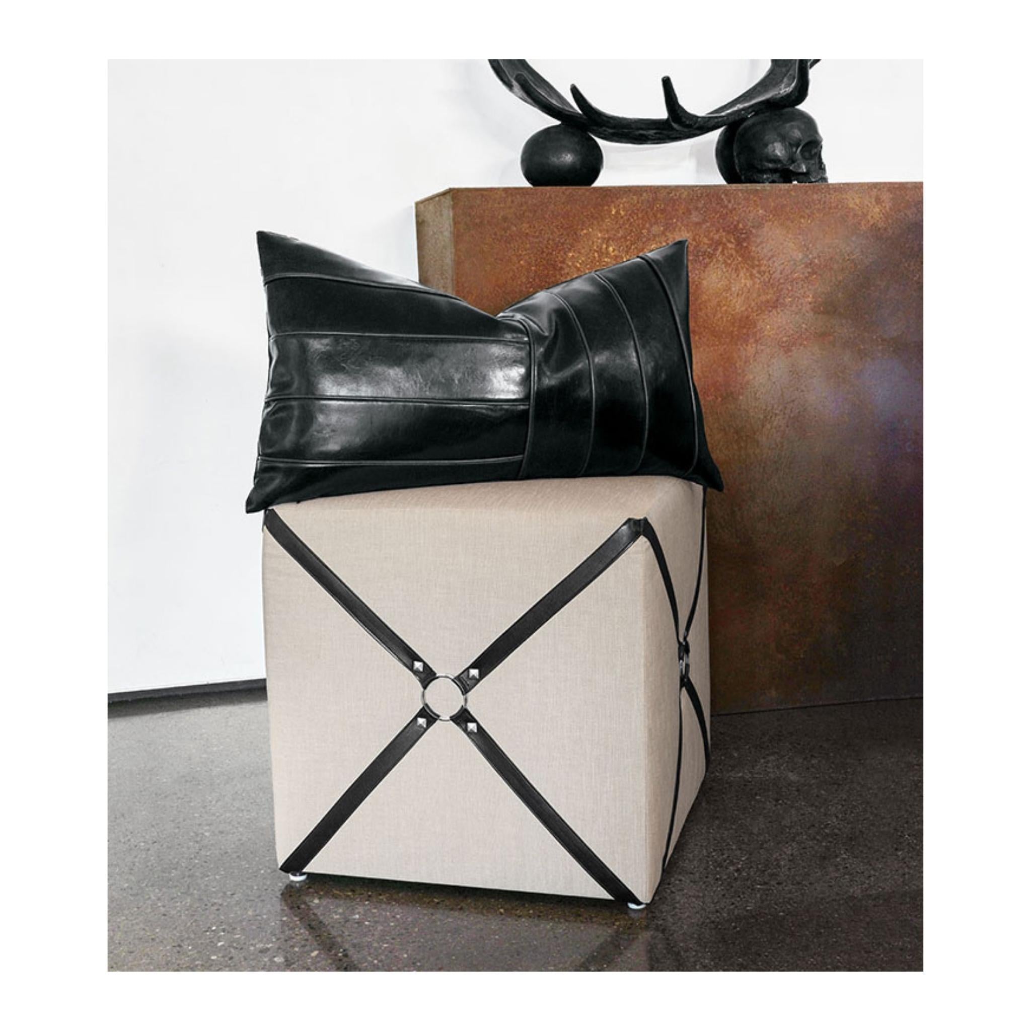 Zelda Faux Leather Decorative Pillow - Thumbnail 2